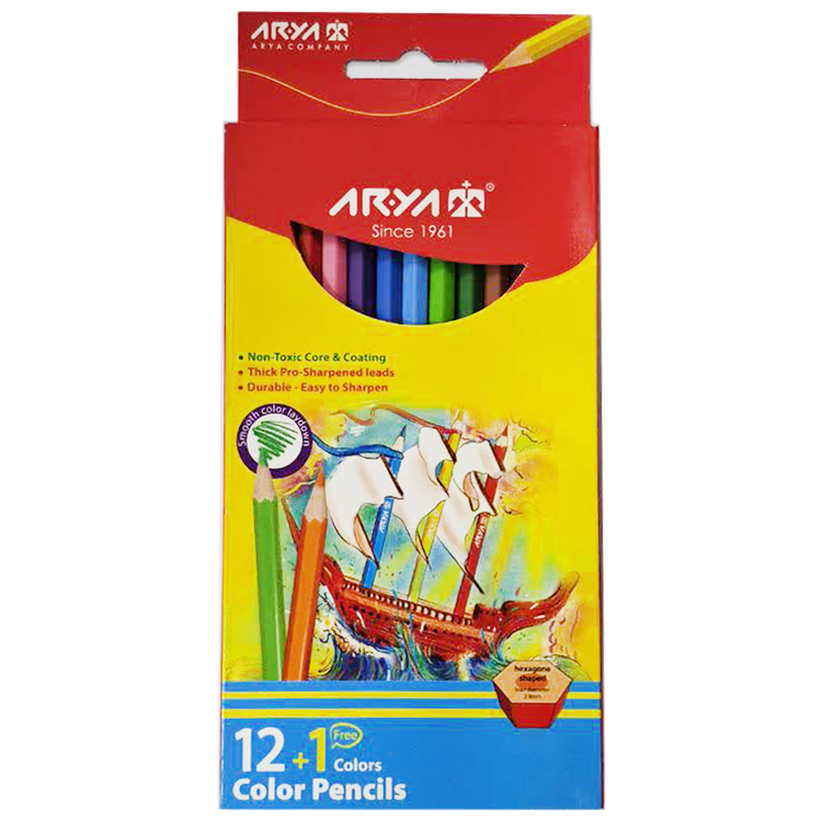 مداد رنگی 12 رنگ آریا