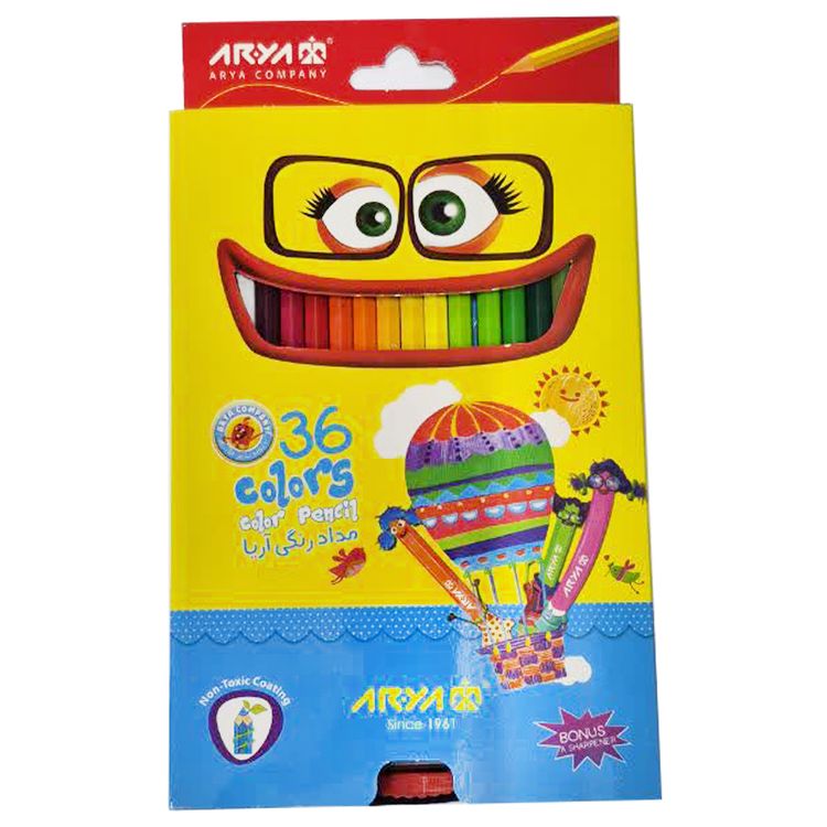 مداد رنگی 36 رنگ آریا Arya + همراه تراش