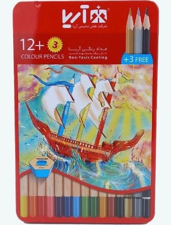 مداد رنگی 12 رنگ فلزی تخت