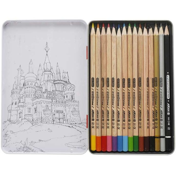 مداد رنگی 12 رنگ فلزی تخت