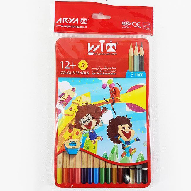مداد رنگی 12 رنگ فلزی تخت