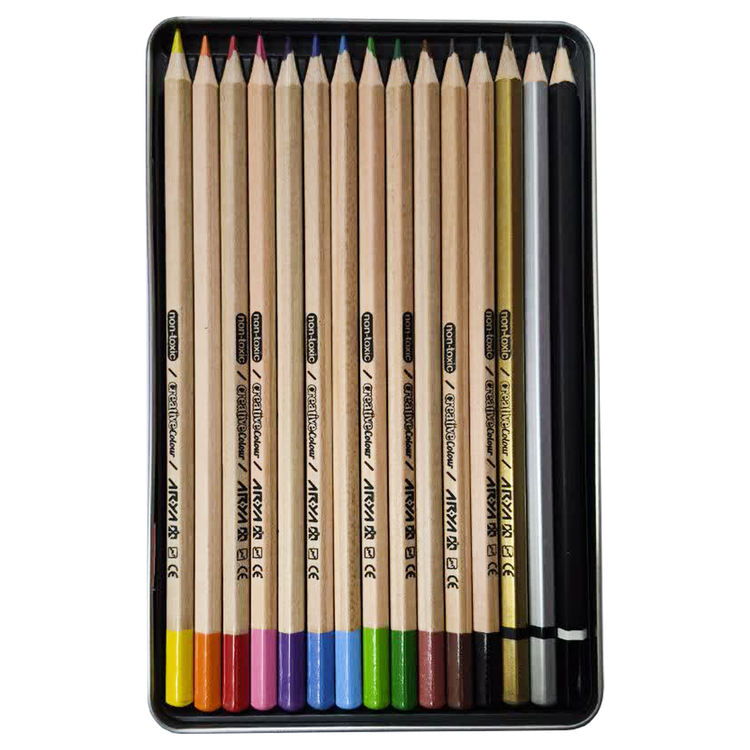 مداد رنگی 12 رنگ فلزی تخت