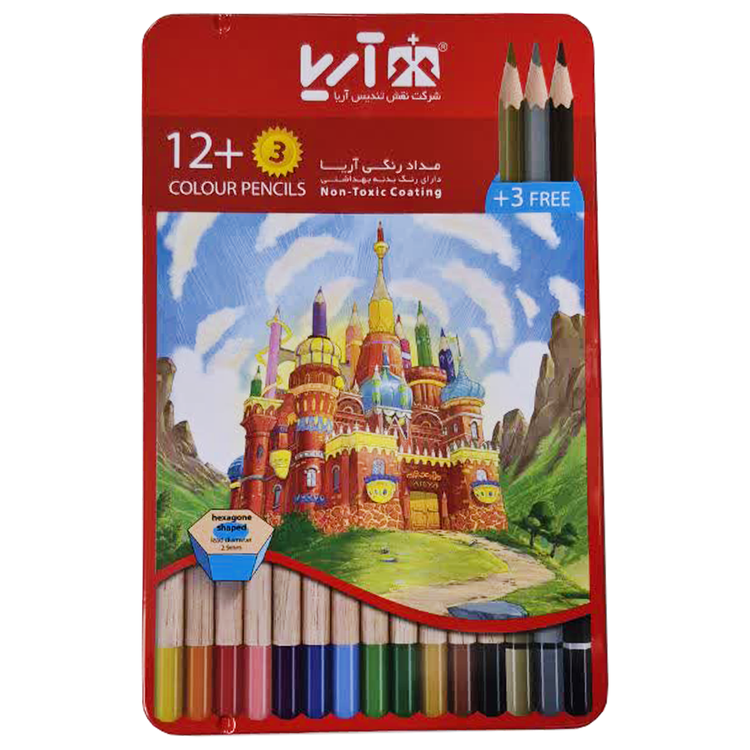 مداد رنگی 12 رنگ فلزی تخت
