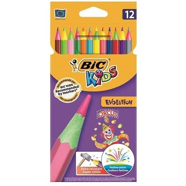 مداد رنگی 12 رنگ چوب رنگی بیک Bic Evolution