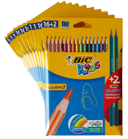 مداد رنگی 2+16 رنگ بیک Bic Evolution