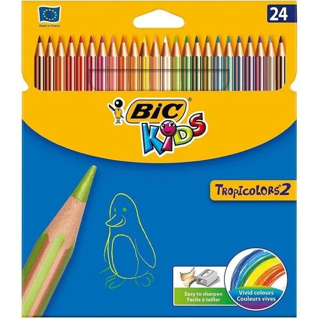 مداد رنگی 24 رنگ بیک راه راه Bic Tropicolors2
