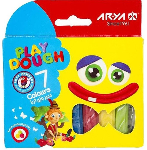 خمیر بازی 7 رنگ مقوایی آریا Arya