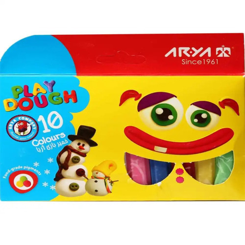 خمیر بازی 10 رنگ مقوایی آریا Arya