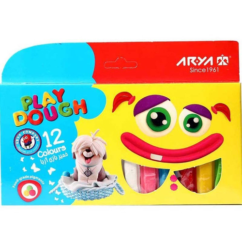 خمیر بازی 12 رنگ مقوایی آریا Arya