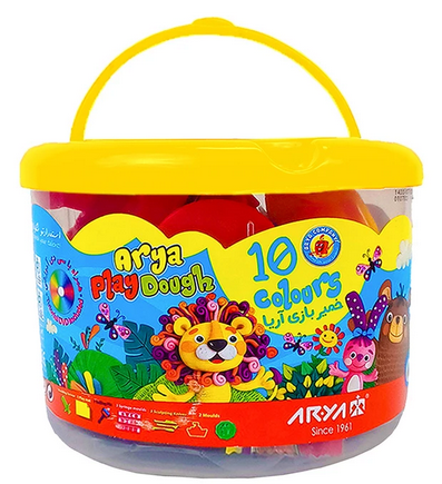 خمیر بازی 10 رنگ سطلی آریا Arya