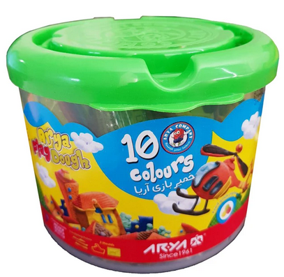 خمیر بازی 10 رنگ سطلی آریا Arya