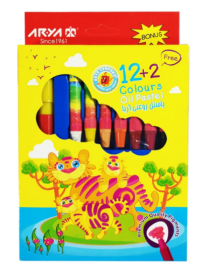 پاستل روغنی (مداد شمعی) 2+12 آریا Arya