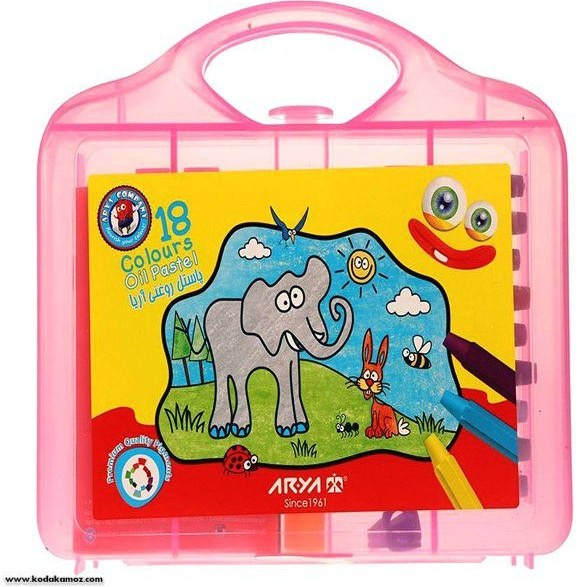 پاستل روغنی (مداد شمعی) 18 رنگ طلقی آریا Arya