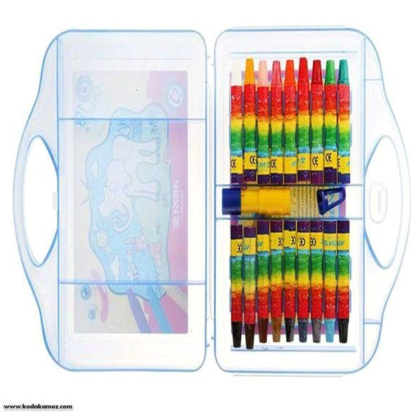 پاستل روغنی (مداد شمعی) 18 رنگ طلقی آریا Arya