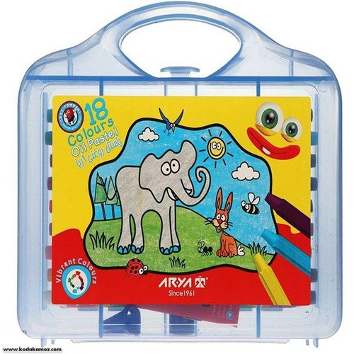 پاستل روغنی (مداد شمعی) 18 رنگ طلقی آریا Arya