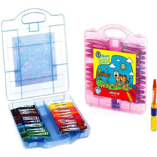 پاستل روغنی (مداد شمعی) 18 رنگ طلقی آریا Arya