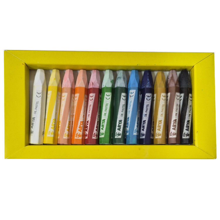 پاستل روغنی (مداد شمعی) 12 رنگ آریا Arya