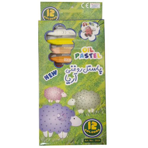 مداد شمعی 12 مقوایی طلق آریا