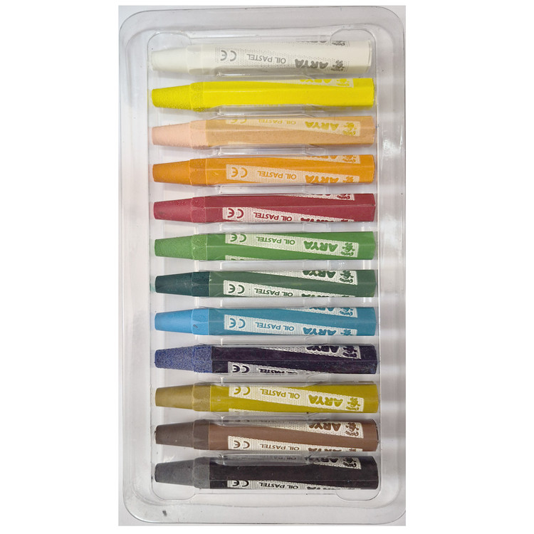 مداد شمعی 12 مقوایی طلق آریا