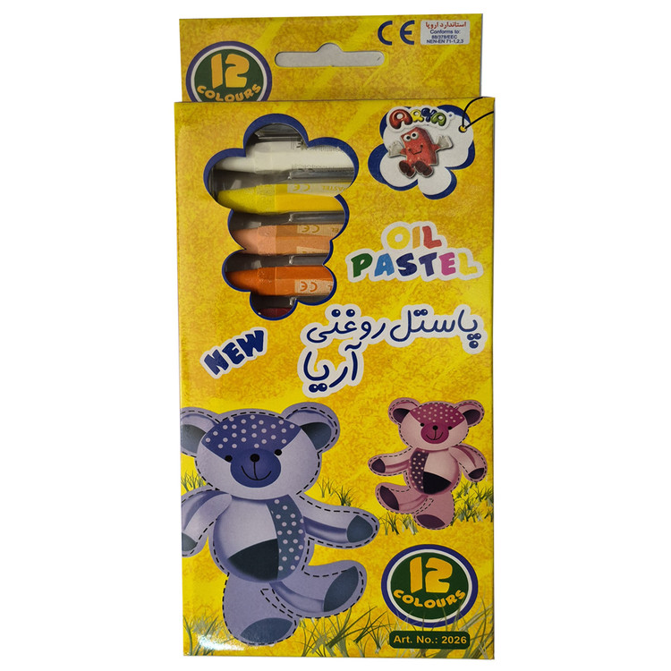 مداد شمعی 12 مقوایی طلق آریا