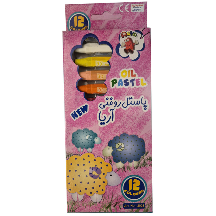 مداد شمعی 12 مقوایی طلق آریا