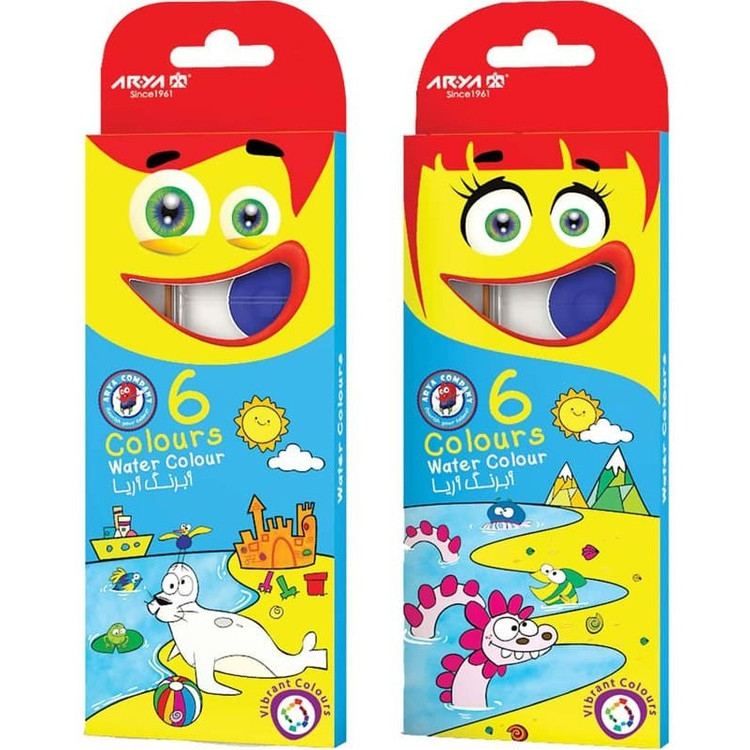 آبرنگ 6 رنگ آریا Arya