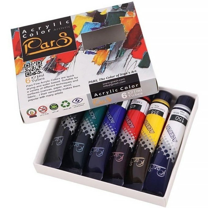رنگ اکریلیک 6 رنگ پارس Pars